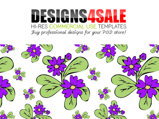 Product picture Daisy Flowers Purple Pattern For Sale