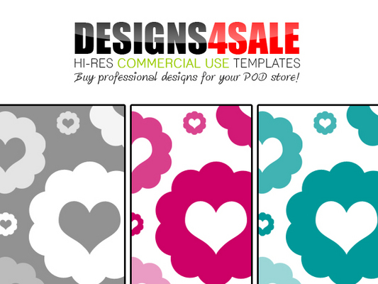 Product picture Fluffy Hearts Pink Blue + Bonus White Patterns For Sale