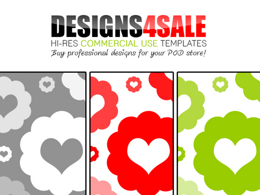 Product picture Fluffy Hearts Red Green + Bonus White Patterns For Sale