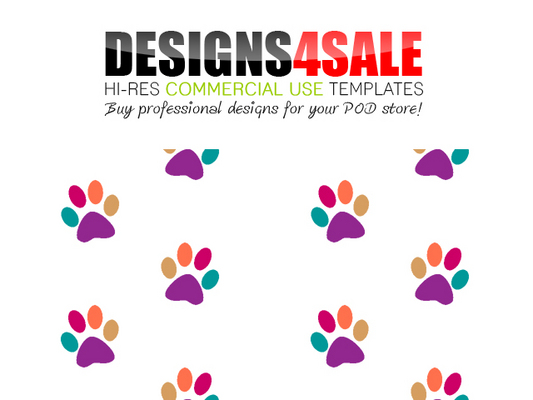 Product picture Colorful Paws (Prints) Path Pattern Templates