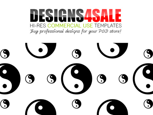 Product picture Yin Yang In Black Pattern For Sale