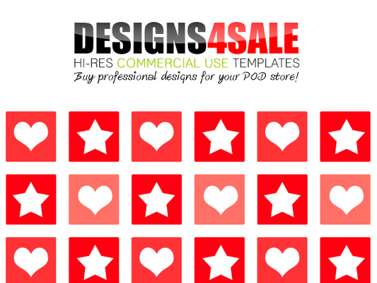 Product picture Hearts And Stars Red Pattern For Sale