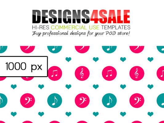 Product picture Musical Notes Vibrant Pattern For Sale