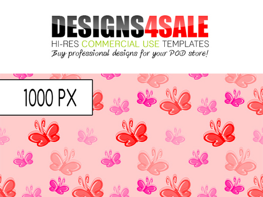 Product picture Little Butterflies Red Pink Pattern For Sale