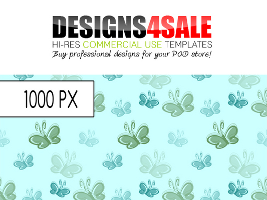 Product picture Little Butterflies Blue Green Pattern For Sale