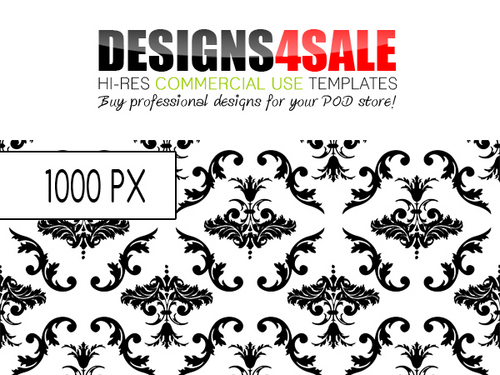 Product picture Black Damask Pattern For Sale