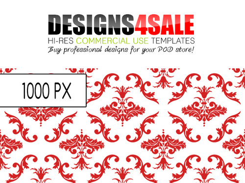 Product picture Red Damask Pattern For Sale
