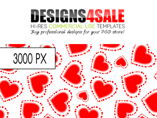 Product picture Dotted Hearts Red Pattern For Sale